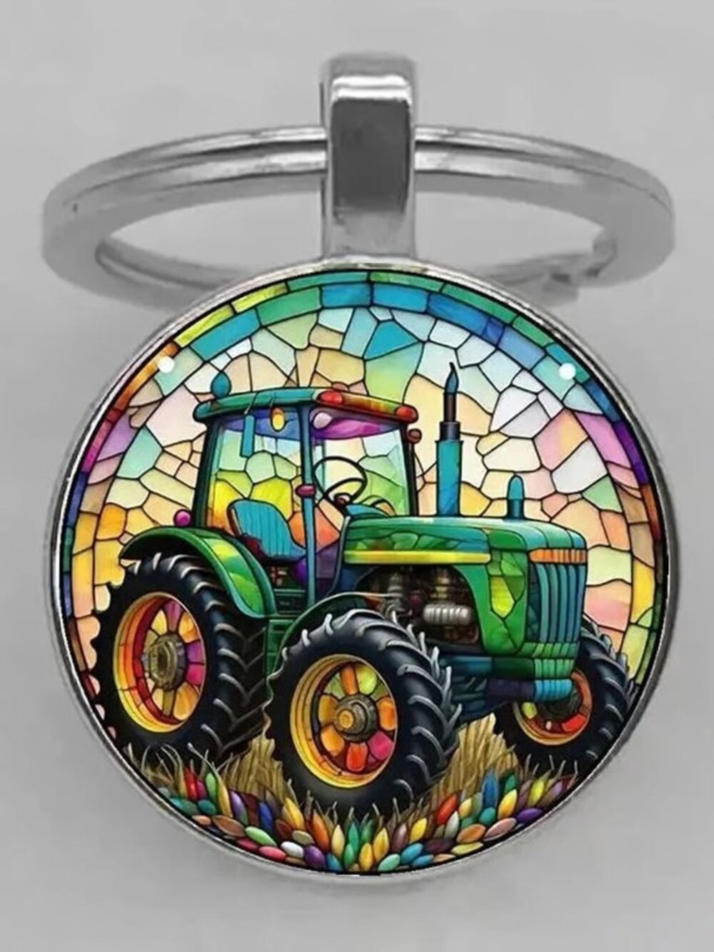 Stainless Steel John Deere Inspired Keyring Keychain Accessory